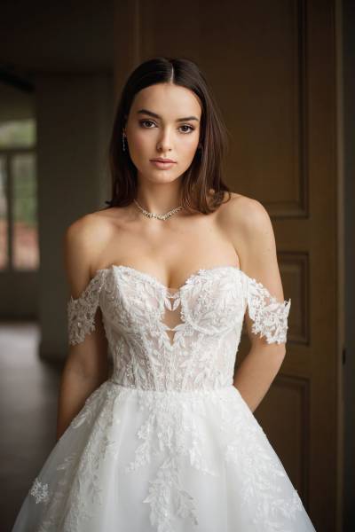 Robe de mariée bustier en dentelle