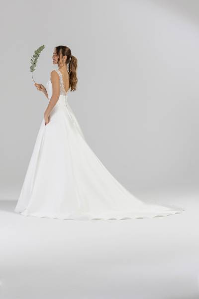 Robe de mariée trapèze taille hauteLibre Eglantine mariage centre ville de Marseille